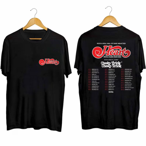 Heart 2024 Tour Shirt, Heart Band Fan Shirt, Heart 2024 Concert Shirt, Heart Rock Band Royal Flush Tour Shirt