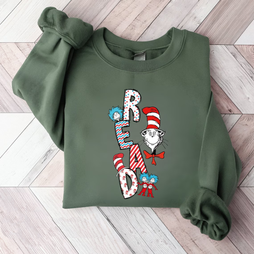 Read Shirt, Teacher Sweatshirt, School Shirt, Reading Lovers Shirt, Reading Day Tee, Teacher Life Hoodie, Cat in the hat Toddler