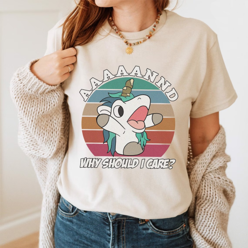 Bluey Unicorn Why Should I Care Shirt | Bluey Shirt | Unicorn Lovers Shirt | Family Matching Sweatshirt | Bluey Characters Shirt