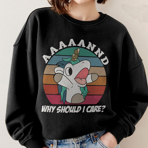 Bluey Unicorn Why Should I Care Shirt | Bluey Shirt | Unicorn Lovers Shirt | Family Matching Sweatshirt | Bluey Characters Shirt