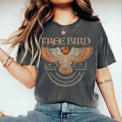 Free Bird Shirt, Comfort Colors Band TShirt, Old School Band T-shirt, Retro Music Shirt, Rock Band Tee, Oversized Trendy Shirts