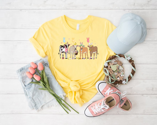 Cow Easter Shirt, Funny Easter Sweatshirt, Kids Easter Shirt, Farm Easter Shirt, Happy Easter Shirt, Cow Lover Sweatshirt,Easter Bunnies Tee