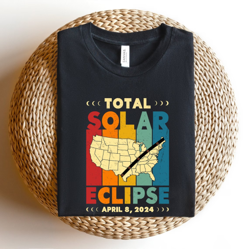 Solar Eclipse Shirt, Lunar Eclipse Tshirt, 2024 America Path of Totality, April 8th 2024 Total Solar Eclipse Matching Family Shirts