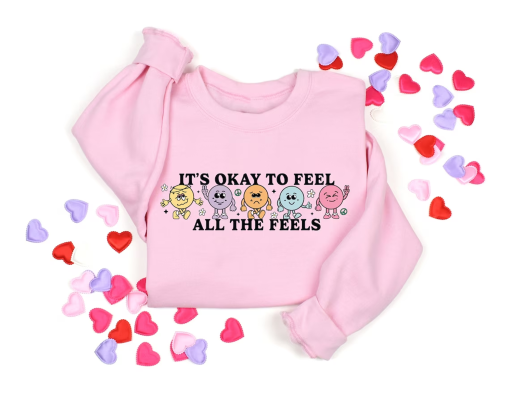 Retro Mental Health Sweatshirt, It’s Ok To Feel All The Feels, School Psychologist Shirt, Self Love Shirt, Love Yourself ,Counselor, Teacher