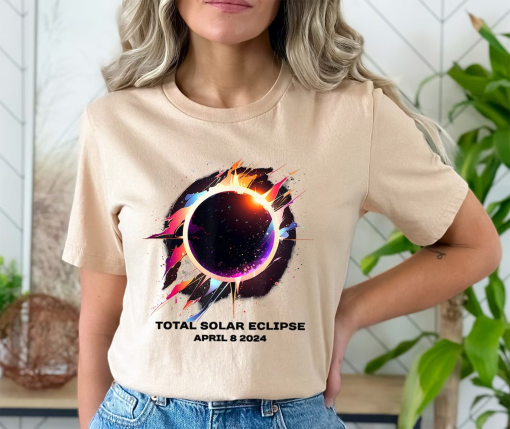 Total Solar Eclipse April 8 2024 Shirt, Spring America Eclipse Souvenir Shirt, Eclipse Event 2024 Shirt, Astronomy Lover Gift, Celestial Tee