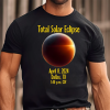 Custom City State Total Solar Eclipse 2024 Shirt, April 8th 2024 T-Shirt, Personalized Family Eclipse Viewing Tee, Eclipse Souvenir Gift