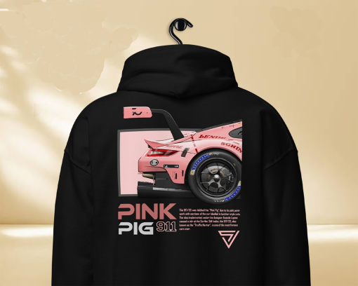 Pink Porsche Hoodie, Pink Porsche 911 Hoodie, Pink Pig Porsche, Porsche Hoodie, Porsche 911 Hoodie, Porsche Hoodie Pink