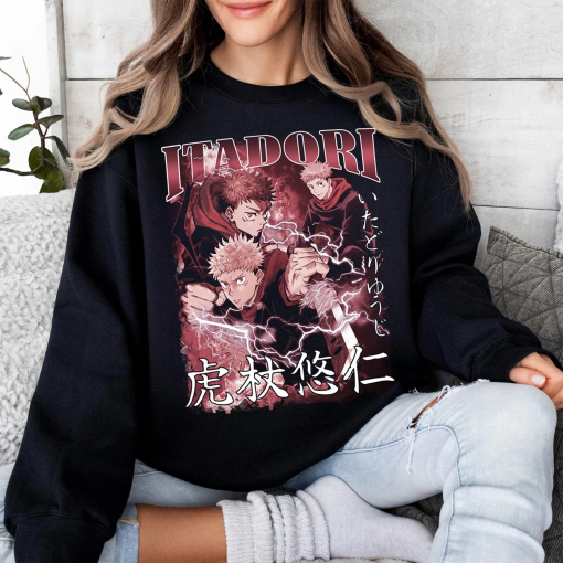 Anime Itadori Yuji Vintage Shirt, Anime Lover Shirt, Anime Sweatshirt, Anime Manga Shirt, Anime Itadori Yuji Gift Men and Women T-shirt