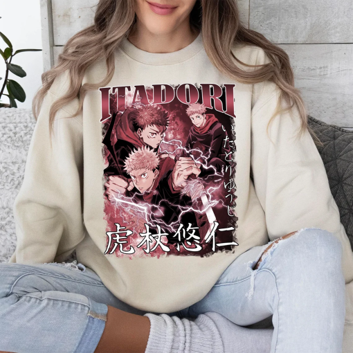 Anime Itadori Yuji Vintage Shirt, Anime Lover Shirt, Anime Sweatshirt, Anime Manga Shirt, Anime Itadori Yuji Gift Men and Women T-shirt