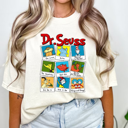 Read Across America Cartoon Characters Shirt, Dr Seuss Shirt, Reading Day Sweatshirt, Dr Seuss Birthday Party Shirt, Dr Seuss Day T-Shirt