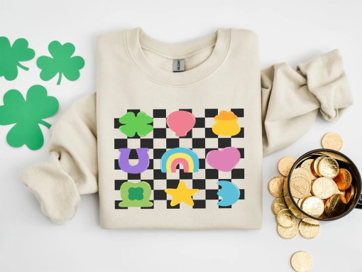 St Patrick’s Day Sweatshirt, Lucky Charm Sweatshirt, St Patricks Day Shirt, Shamrock Shirt, Rainbow Sweater, Lucky Sweatshirt,Saint Patricks