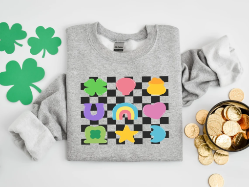 St Patrick’s Day Sweatshirt, Lucky Charm Sweatshirt, St Patricks Day Shirt, Shamrock Shirt, Rainbow Sweater, Lucky Sweatshirt,Saint Patricks