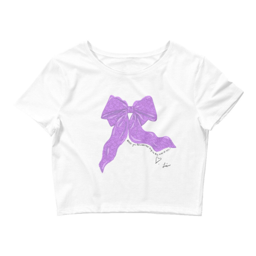 Olivia Rodrigo inspired Lacy lyrics bow cropped baby tee