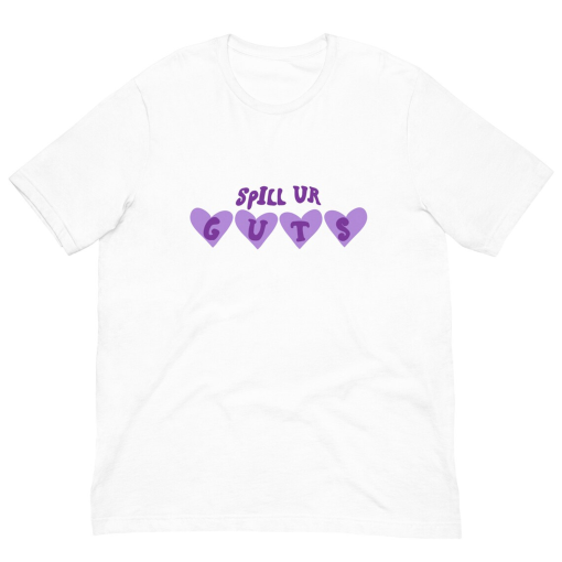 Olivia Rodrigo inspired spill ur guts heart t-shirt