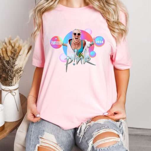 Pink tshirt. Personalised Summer Carnival 2024 Tour Tshirt. Custom Concert t shirt Summer Carnival tour 2024. P!nk T-shirt. Trustfall album