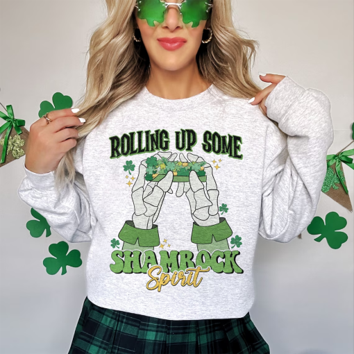 Rolling Up Some Shamrock Spirit shirt, Funny St Patrick’s Sublimation, St Patrick’s Day shirt, Retro St Patrick’s Sublimation, design download