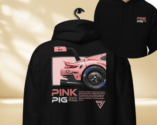 Pink Porsche Hoodie, Pink Porsche 911 Hoodie, Pink Pig Porsche, Porsche Hoodie, Porsche 911 Hoodie, Porsche Hoodie Pink