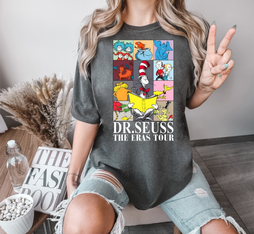 Dr. Seuss The Eras Tour Read Across America Cartoon Characters Horton Shirt Tee Gift Merch for Kids, Dr.Suess Teacher Tee, Dr. Suess Day