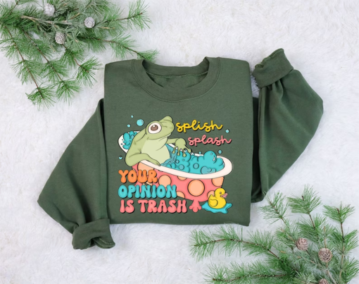 Splish Splash Your Opinion is Trash Shirt, Funny Froggy Shirt, Retro Frog Tshirt, Frog Lover Shirt, Funny Sarcastic Shirt, Cute Meme Shirt