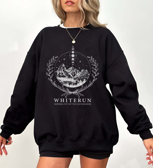 Whiterun Skyrim Comfort Color Shirt, Elder Scrolls V Gaming Sweatshirt, Dragonborn Dawnguard Hearthfire, Video Game Lover,Women’s Gamer Gift