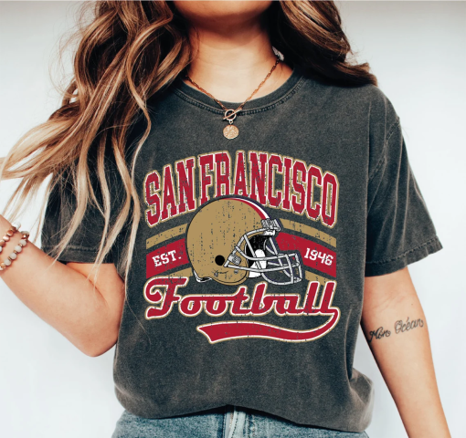 San Francisco Football Shirt, Vintage Style Football T shirt, San Francisco Fan Gift Tee