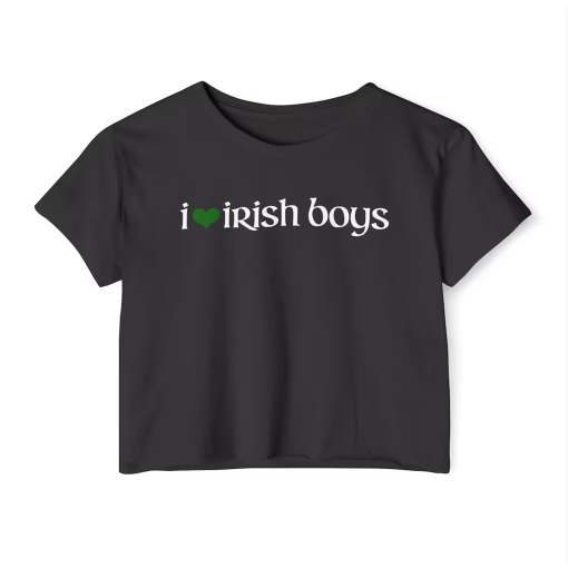 I Love Irish Boys Baby Tee, St. Patrick’s Day Crop Top For Women, Y2k Clothes, Irish Shirt, St. Patty’s Day T-shirt