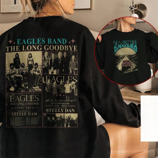 TheEaglesBand The Long Goodbye Tour 2024 Music Comfort Sweatshirt, Vintage Band Concert Tickets 90s Y2K Hoodie