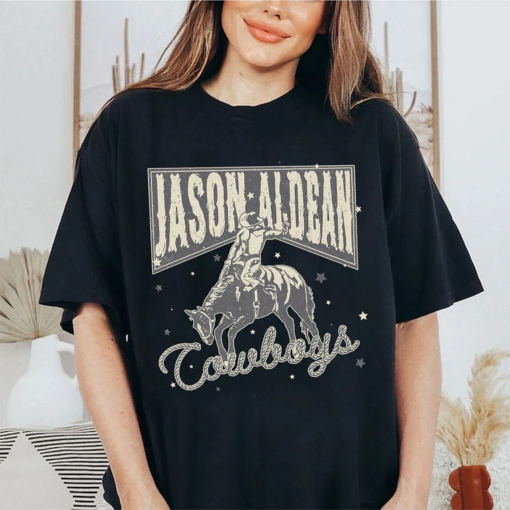 Jason Aldean Cowboy T-Shirt, Jason Aldean Boho Style Shirt, Country Music Shirt, Jason Aldean 2024 Tour Shirt, Western Tee