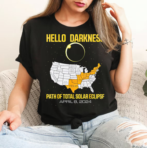 Solar Eclipse Shirt, 2024 America Path of Totality, Lunar Eclipse Tshirt, April 8th 2024 Total Solar Eclipse Matching Family Shirts,Trending