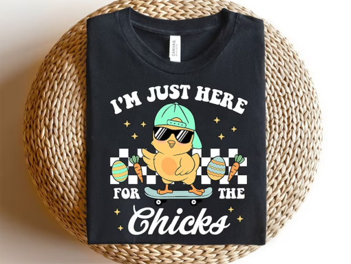 I’m Just Here for the Chicks shirt  Boys Easter shirt , Kids Easter shirt, Easter Bunny shirt, Happy Easter shirt, Retro Easter shirt, Easte Shirt