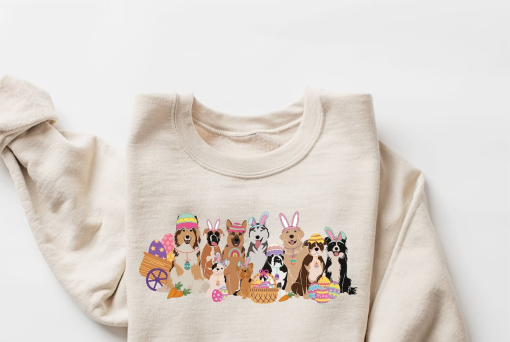 Easter Dogs Sweatshirt, Easter Dogs Sweatshirt, Dog Lover Sweater, Easter Dogs Gift, Cute Gift for Dog Lover, Dog Mom Shirt, Easter Graphic