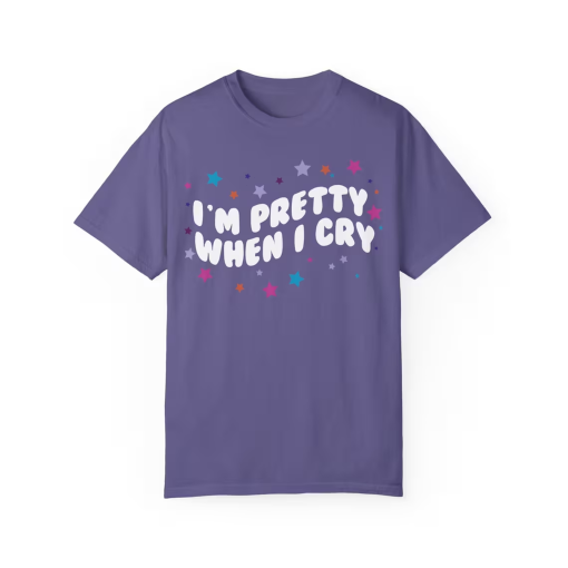 COMFORT COLORS – I’m Pretty When I Cry Olivia Guts Tour Aesthetic Tshirt, Guts Tee, Olivia Rodrigo Merch, Teenage Girl Gifts