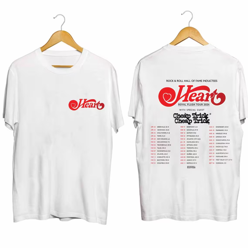 Heart 2024 Tour Shirt, Heart Band Fan Shirt, Heart 2024 Concert Shirt, Heart Rock Band Royal Flush Tour Shirt