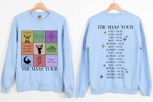 The Maas Tour Front and Back Sweatshirt,ACOTAR Shirt, Crescent City Hoodie, Throne Of Glass Tee, SJM Lover Shirt, Sarah J Maas Tee, ToG Tee