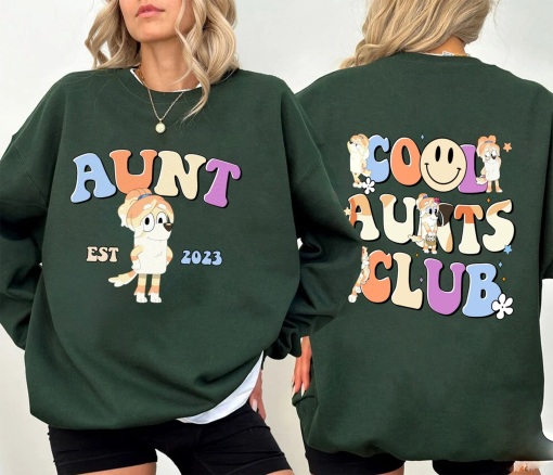 Aunt Frisky Cool Club Shirt | Bluey Auntie Shirt, Bluey Trixie Sweatshirt, Bluey Cool Aunt Shirt, Bluey Auntie Gift, Bluey Family Shirt