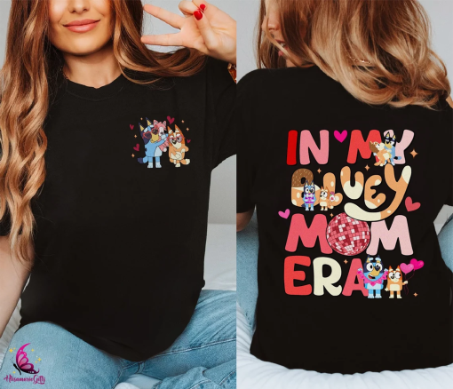 In My Bluey Mom Era Shirt | Funny Bluey Characters Shirt | Bluey and Bingo Shirt | Bandit and Chilli Shirt | Mothers’s Gifts | Bluey Shirt