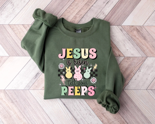 Jesus is Risen Tell Your Peeps Shirt, Easter Jesus Kid Shirt, Cute Bunny Peep Shirt, Easter Toddler Shirt, Christian Kids Gift,Toddler Shirt