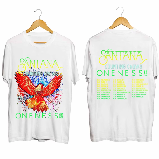 Carlos Santana and Counting Crows Shirt, The Oneness Tour 2024 Shirt, Carlos Santana Fan Shirt, Carlos Santana 2024 Concert Shirt