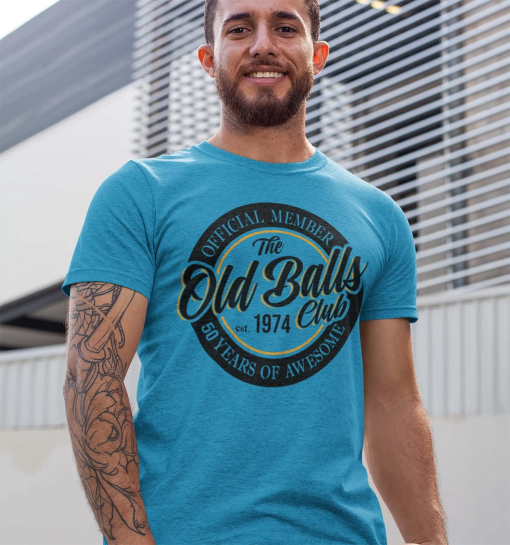 Funny 50th Birthday Shirt – Old Balls fiftieth Mens Birthday Tee-50 And Awesome Shirt-Dad Shirt For 50th Adult Birthday Gift 1974 1975 1964