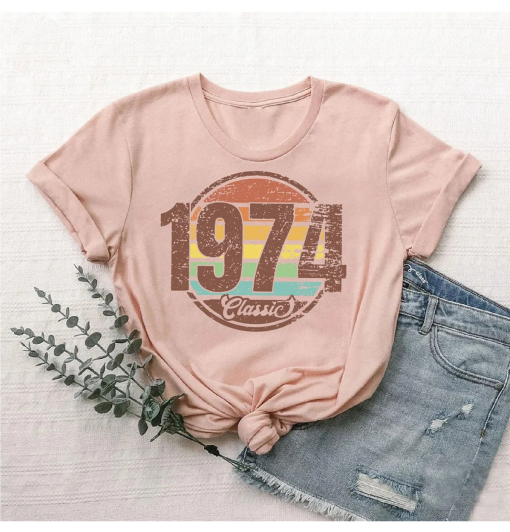 Retro 1974 T shirt, 50th Birthday Shirt, 50th Birthday Gift For Women Men, Vintage 1974 Shirt,1974 Classic Tee 50th Birthday Party Tshirts,