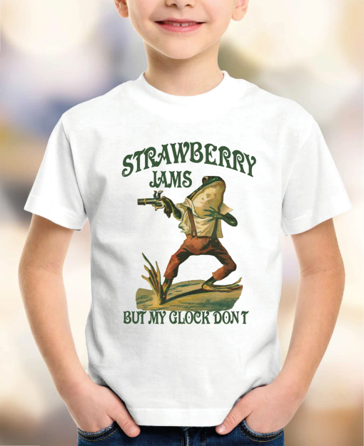 Strawberry Jams But My Glock Don’t Shirt , Comfort Colors Funny Frog Shirt, Funny Meme Shirt