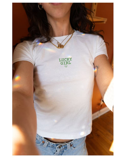 Lucky You Baby Tee, Luck You Crop Top, Trendy Y2k Shirt, Shamrock Baby Tee,Ireland Baby Tee,Y2K Baby Tee, Irish Boys Crop Top