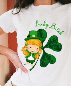 Lucky Bitch Irish Girl Baby Tee, Irish…