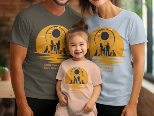 2024 Family Shirt Cute Customized Total Solar Eclipse Shirt, Custom T-Shirt, Personalized Tshirt Family Matching T-shirts