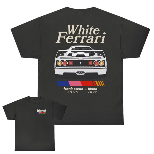 Frank Ocean BLOND WHITE FERRAR! Short Sleeve Shirt | blond album | music gift | vintage style tee | Blonded | Trends Original shirt y2k