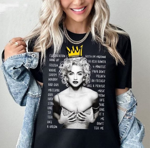 Madonna Shirt The Tour 2024 Shirt, Madonna Four Decades T-Shirt, 90s Vintage Madonna Queen Shirt, 2024 Tour Madonna The Celebration T-Shirt