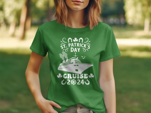 St. Patrick’s Day Cruise Shirt 2024 | St Patty’s Day Nautical Ship Green Tee, Perfect Gift for Irish Boat Enthusiast, Gift For Her & Him