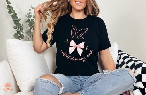 Cottontail Bunny Club shirt, Coquette Bunny shirt, Easter Bunny shirt, Coquette Easter shirt, Cottontail shirt, Pink bow shirt, Trendy Easter file