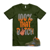 5 Olive Army Solar Orange Black Retro T Shirt Match MM