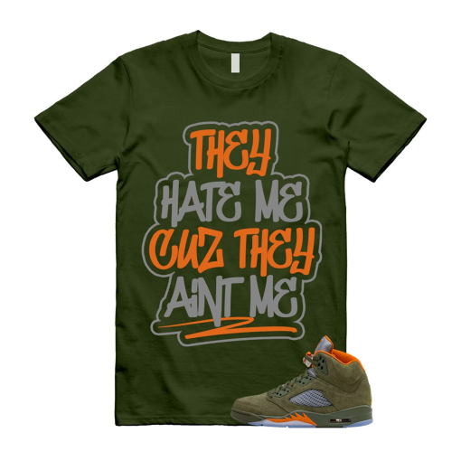 5 Olive Army Solar Orange Black Retro T Shirt Match AINT ME